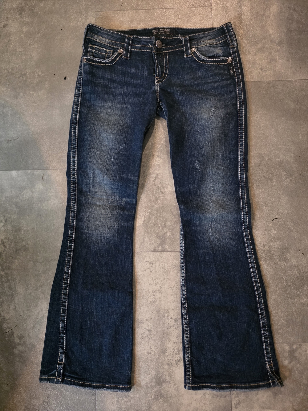 Women's SILVER Twisted BootcutJeans Size 28